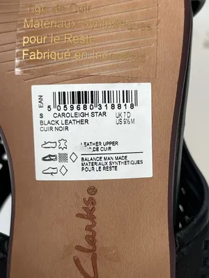 Clarks Caroleigh Star open toe leather sandals NEW black 9.5 thumbnail 10