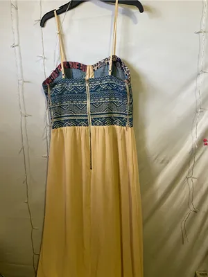 Bohemian Strapless Maxi Dress in Navy & Cream thumbnail 4
