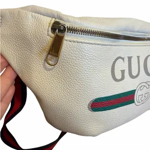 Authentic Gucci Print Leather Belt Bag White Logo Web Stripe Crossbody thumbnail 6