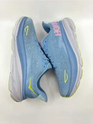Hoka Clifton 9 Color Blue And Pink Colorway With Neon Green Accents SZ 9.5 thumbnail 8