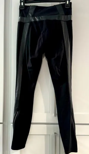Athleta Luxe Ponte‎ Legging with Faux Leather Trim XSP thumbnail 1