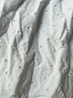A New Day~White Eyelet mini dress~smocked back detailing~puffed sleeves ~size M thumbnail 3