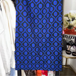 New Zara Blue Neoprene Geometric Print Midi Skirt XS thumbnail 12