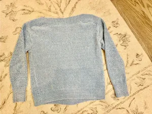 Tommy Bahama XS Sky Blue Chenille Crewneck Sweater | Like New | Soft Cozy Knit thumbnail 4