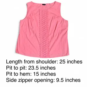 Talbots Woman Pink Eyelet Lace Front Sleeveless Shell - 20W thumbnail 7