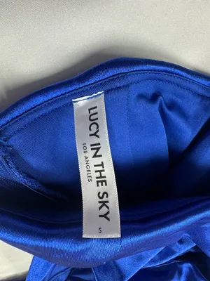 Lucy‎ in the Sky Satin Cutout Corset Maxi in Blue - Size S - NEW Without Tag. thumbnail 11