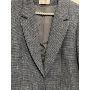 Vintage Pendleton Virgin Wool Blazer Women's Size Large Gray Academia 1950s USA thumbnail 5