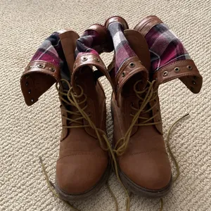 Cathy Jean Vegan Leather Brown Convertible Lace-Up Combat Boots Size 8 GUC thumbnail 8