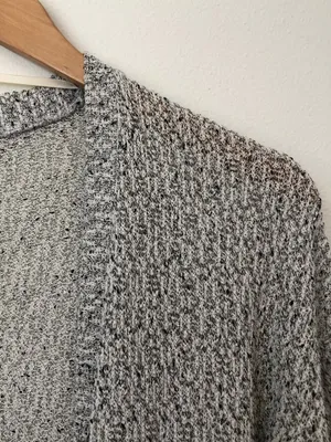 SPARKLE FADE URBAN OUTFITTERS White Black Open Marled Knit Cardigan Sweater XS thumbnail 6