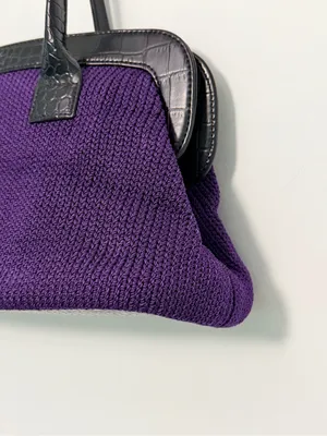 The Sak Original Vintage crochet medium shoulder bag in plum purple thumbnail 14