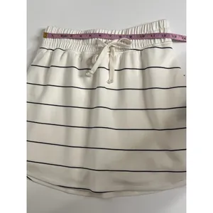 Rae Mode Matching Set Womens S Striped Half Zip Pullover Skort Shorts White thumbnail 14