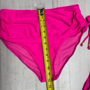 Blooming jelly Crisscross Tie Back High Waisted Drawstring Tummy Control Bikini thumbnail 4