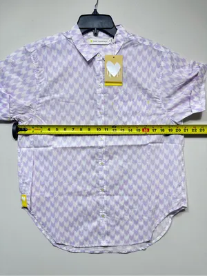 Kerri Rosenthal Mina Printed Cotton Shirt shorts set Lavender nwt size small thumbnail 2