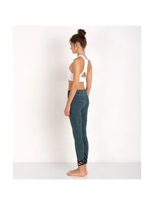 Beyond Yoga Spacedye Strappy Ballet Legging Size M Black/Arctic Teal thumbnail 3