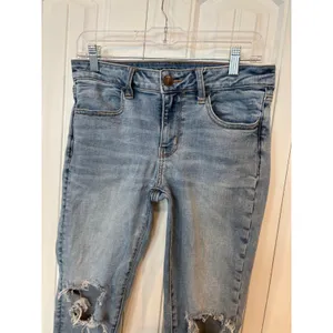 American Eagle‎ Super Stretch Distressed Jeggings Size 6 Short thumbnail 3