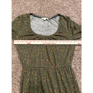 Boden Dress Womens 2 Green Floral Fit Flare Scoop Neck 3/4 Sleeve Jersey Midi thumbnail 5