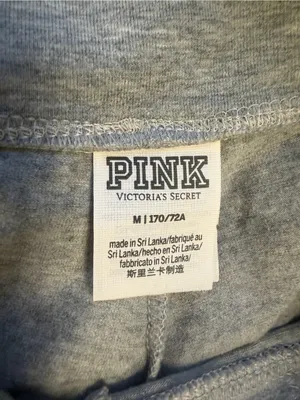 PINK Victoria's Secret Gray Leggings with Pink & Teal Lettering w/rhinestones! thumbnail 4