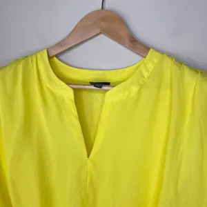 Ulla Popken Yellow Pleated Chiffon Midi Dress Sleeveless Tie Waist Size 24‎ Plus thumbnail 5