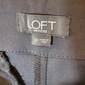 LOFT Petites Black‎ High Waist Button Fly Cropped Wide Leg Pants Size 2P thumbnail 5