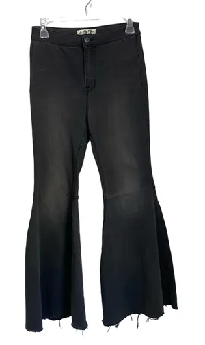 We The Free Groovy Ultra Flare Jeans 27S Black Wash High Rise Boho Retro‎ thumbnail 1