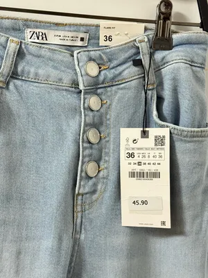 Zara Light Blue High-Rise Wide Leg Jeans NWT thumbnail 10