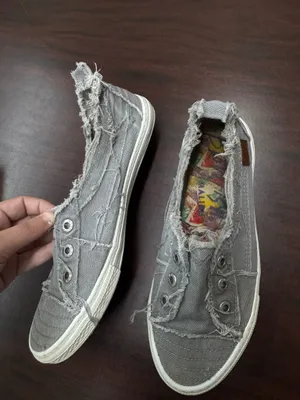 Blowfish Marley Sweet Gray Colored Canvas Slip-On Shoes Size 9 thumbnail 2