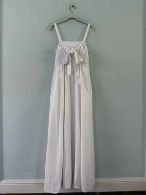 NWT Southern Tide Leighton‎ Linen Tie Back White Maxi Dress thumbnail 3