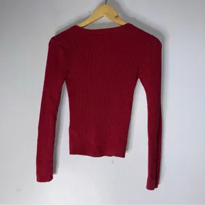 abercrombie fitch Red‎ Ribbed Fitted Sweater Medium thumbnail 2