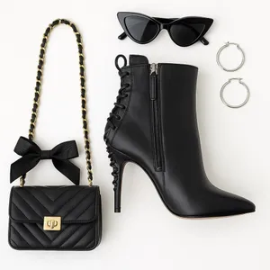 Alexandra Neel 326 Black Leather Heeled Ankle Boots EU 37 Made Italy Chic w FLAW thumbnail 17