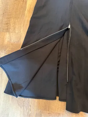 COS Black Zip-Front V-Neck Midi Dress Small thumbnail 4