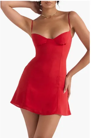 Christiana Floral Minidress HOUSE OF CB Red Women’s Small thumbnail 1