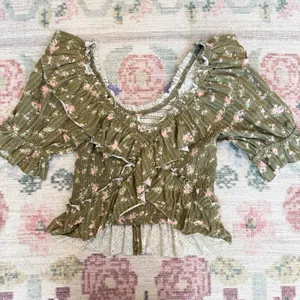 Free People Milkmaid Peasant Top Medium‎ Cottagecore Woodland Fairy Boho Forest thumbnail 4