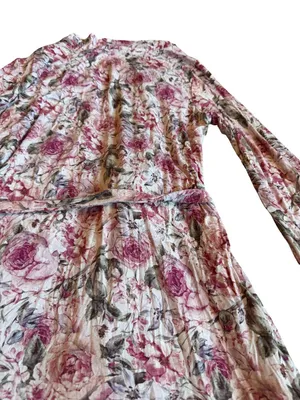 Posh Peanut Rose Print Robe Bumblebee Tie Waist Stretch Maternity Nursing Large thumbnail 15