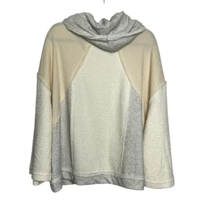 POL Cowl Neck Pullover Cream Gray Oversized Bling Size Small thumbnail 2