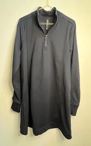 Athleta Black Zip-Front Pullover‎ dress small thumbnail 1