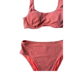 PINK by Victoria’s Secret Coral Sparkle Wave Bikini Swimsuit S/M thumbnail 2
