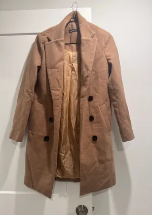 Boohoo Women's Camel Double-Breasted Pea Coat thumbnail 1