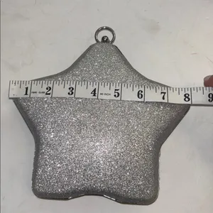 Source Unknown SILVER SPARKLE STAR PURSE WITH SILVER CHAIN CROSSBODY CHAIN EXCELLENT CONDITION thumbnail 5