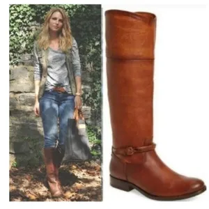 Frye Karen Scott Women's Brown Leather Riding Boots thumbnail 2