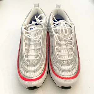 Nike Air Max 97 Size 7.5 Essential Sneakers‎ White Multi Color Low Top thumbnail 2