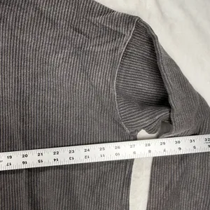 Aerie Hoodie Pullover Ribbed‎ Drawstring Cropped Comfy Casual Gray Large thumbnail 2