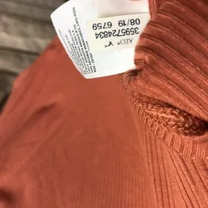 American Eagle Soft & Sexy Ribbed Short Sleeve Thong Bodysuit Rust large thumbnail 5