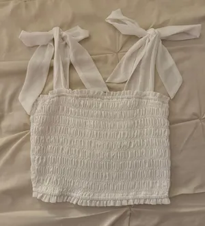 White Cropped Tank thumbnail 1