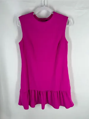 Maia Bright Pink Ruffle Hem Sleeveless Dress Size 6 thumbnail 2
