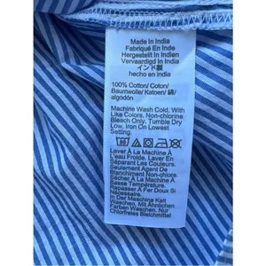 J.CREW Top Blue Striped NEW Flutter Sleeve Blouse 100% Cotton Size Small NWT thumbnail 9