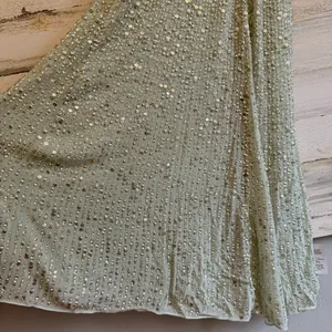 NWT ASOS Embellished Cami Midi Dress in Sage Green Sz4 A-line Fit & Flare Sequin thumbnail 8