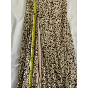 La Femme Gold & Black Sequine Strapless high slit dress NWT size 00‎ thumbnail 6