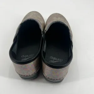 Dansko Tan Iridescent Nursing Clog shoes comfort slip on leather metallic 37/6.5 thumbnail 3