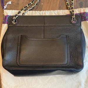 Tory Burch Marion Black Leather Shoulder Bag with Gold Chain thumbnail 7