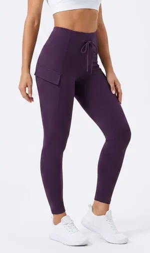Spyder Active Womens XS Purple Cargo Pocket High Rise Drawstring Leggings thumbnail 1